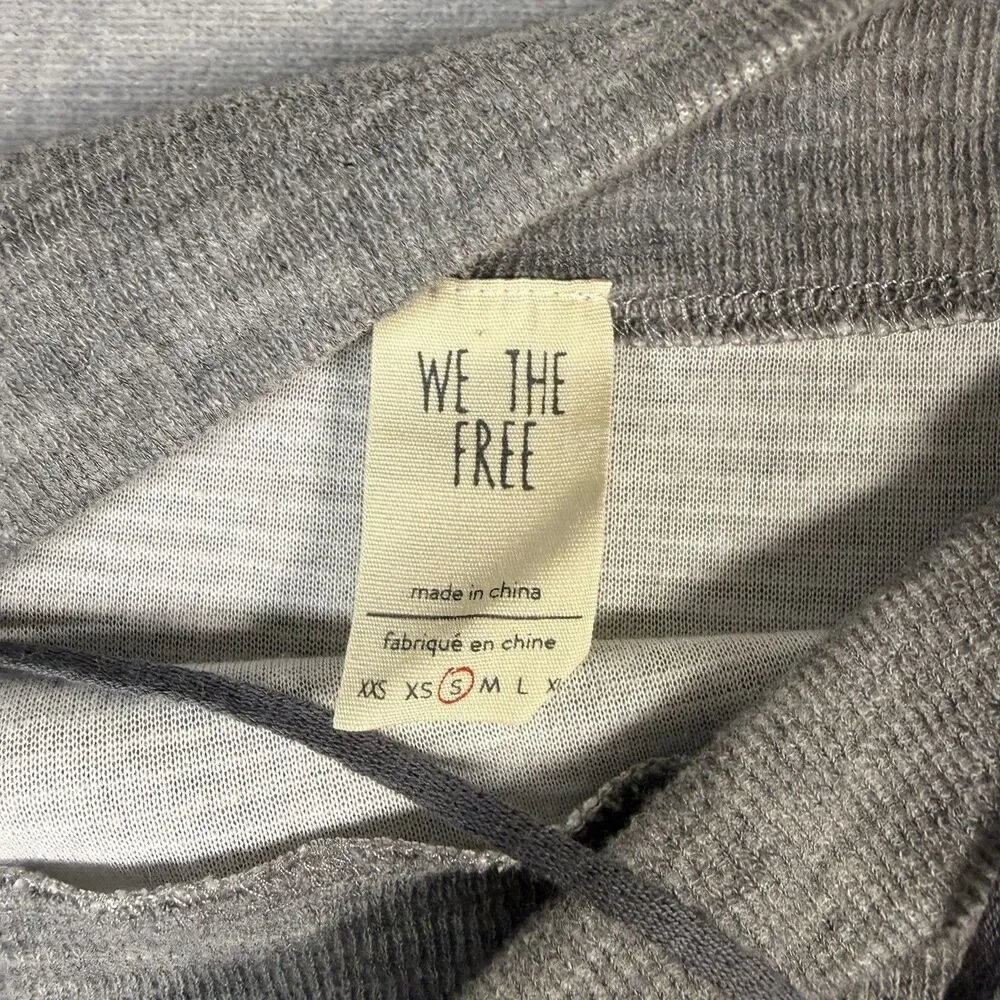 We The Free Free People Nikala Zip Shoulder Sweater Women’s Small Gray Boat Neck